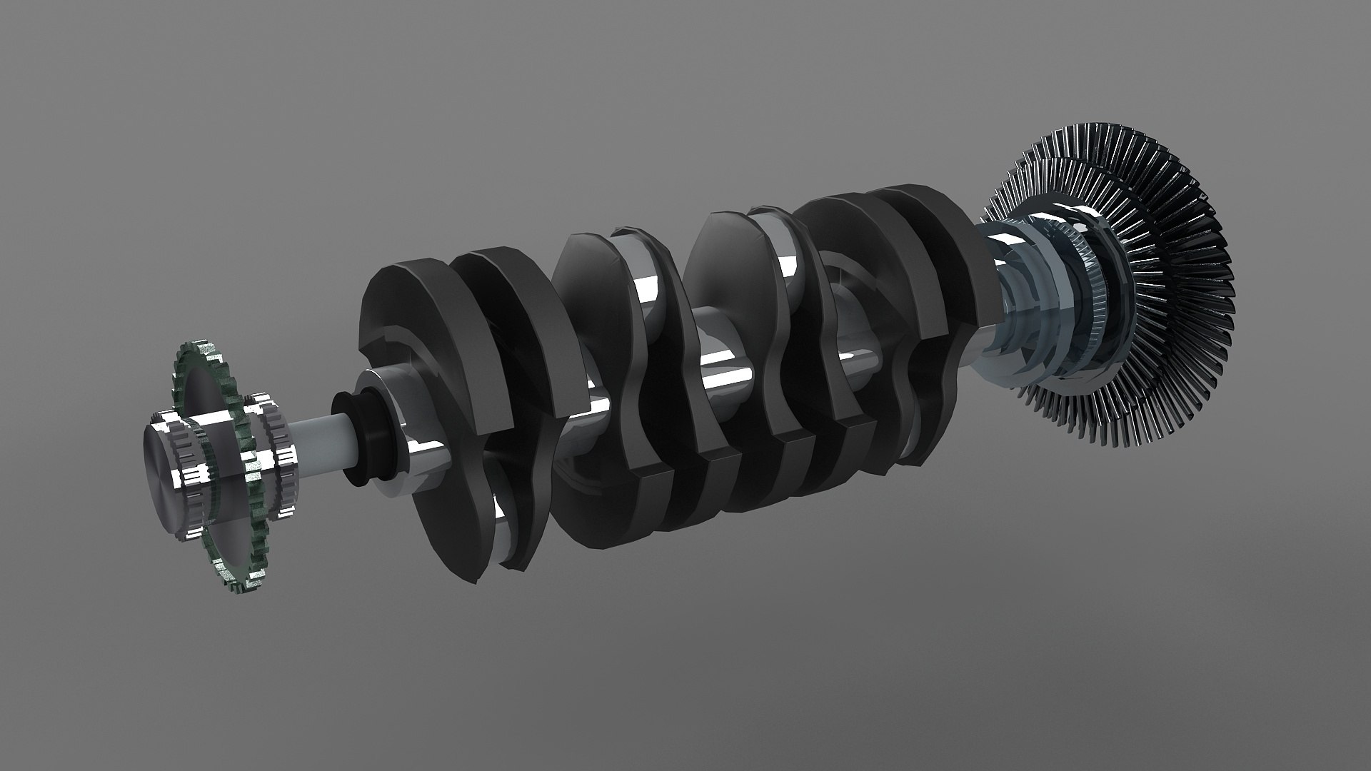 3D Crankshaft Crank Piston Engine V8 Shaft Cylinder Car Part Model ...