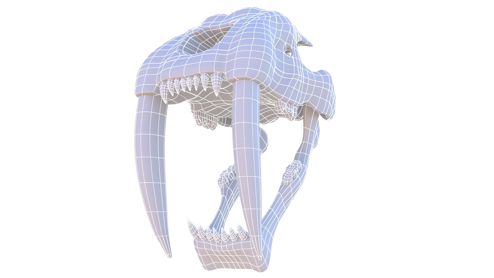 3D model Saber Tooth Tiger Skull https://p.turbosquid.com/ts-thumb/k2/RKmsHE/Eq/sabertoothtigerskullwf_3/png/1644070981/1920x1080/fit_q87/a01c0b8b705ba89ae2a5bb8352baeff0087d3c80/sabertoothtigerskullwf_3.jpg