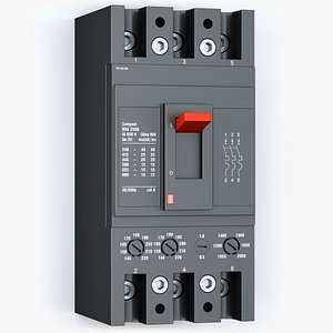 Industrial 3-Pole High-Amperage Circuit Breaker MCCB 3D model