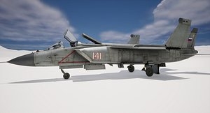 3D model Rigged Yak-141 VSTOL Fighter