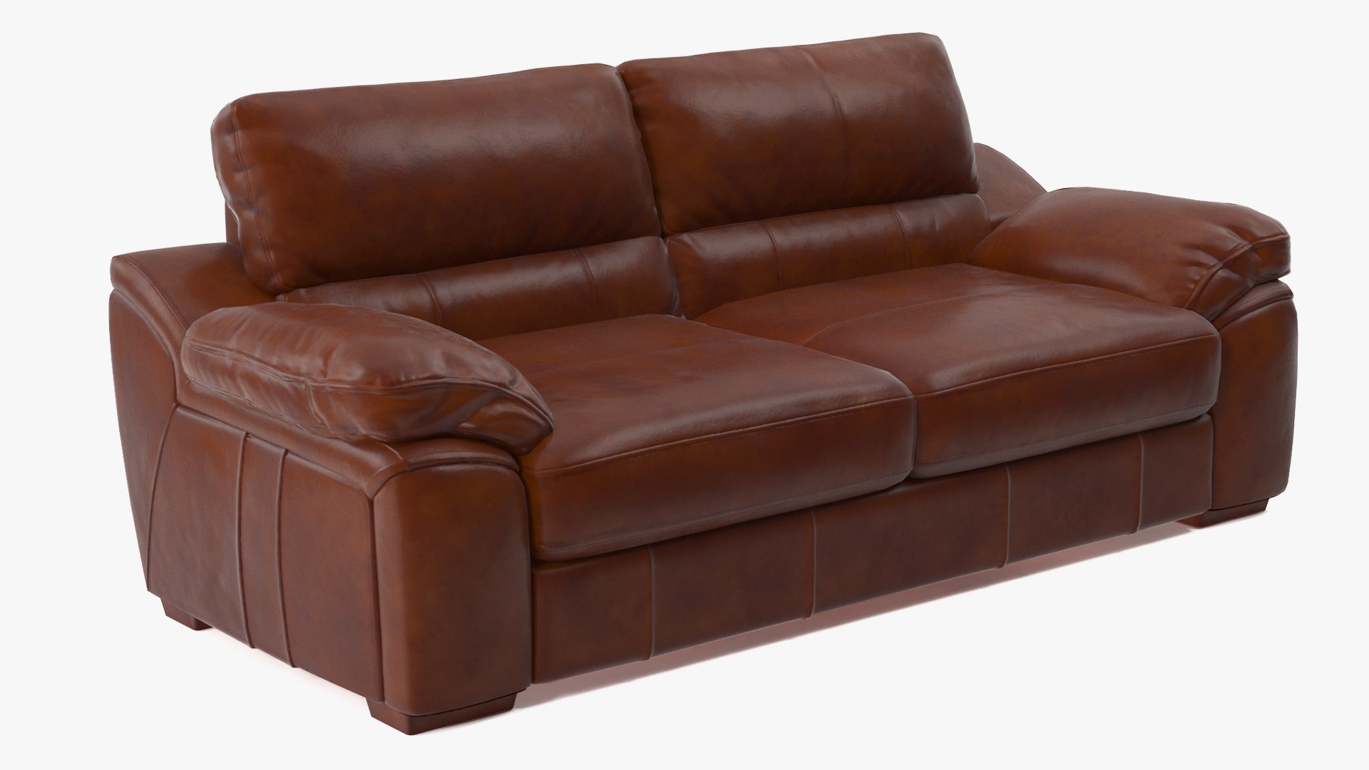 Brown Leather Sofa 3D model preview