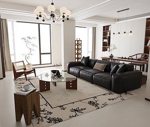 3D model Modern Japandi Wabi-Sabi Living Room