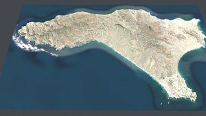 Island Isla de Cedros California 3D model