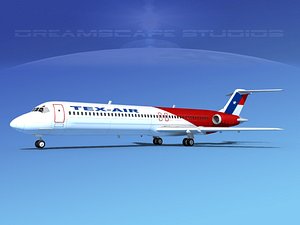 3d model turbines dc-9-50 douglas dc-9 aircraft