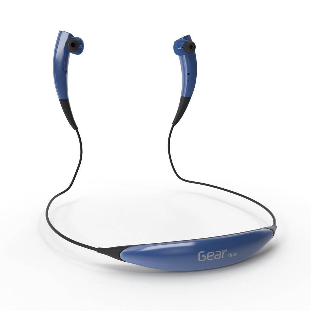 Bluetooth Headset Samsung Gear Circle Blue 3D model preview