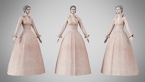 Dress 30 Ivory Blush Velvet 3D