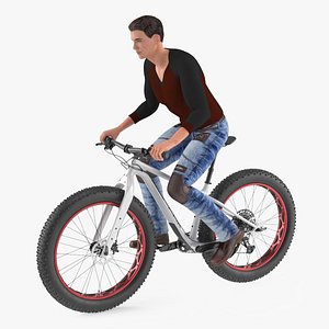 3D Cyclist on Trek Fat Bike model
