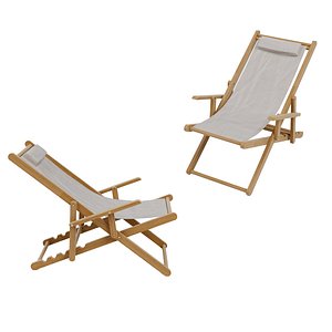 3D model Natural Frame And Natural Canvas Solid Wood Sling