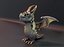 Dessin animé Iron Dragon animé Low-poly modèle 3D