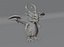 Dessin animé Iron Dragon animé Low-poly modèle 3D