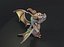 Dessin animé Iron Dragon animé Low-poly modèle 3D