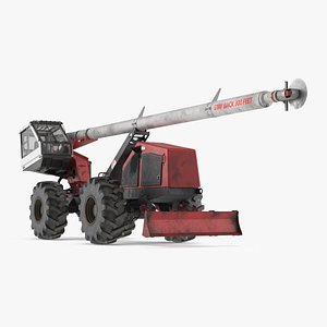 Hydraulic Tree Cutting Vehicle with Boom Arm Red Dirt