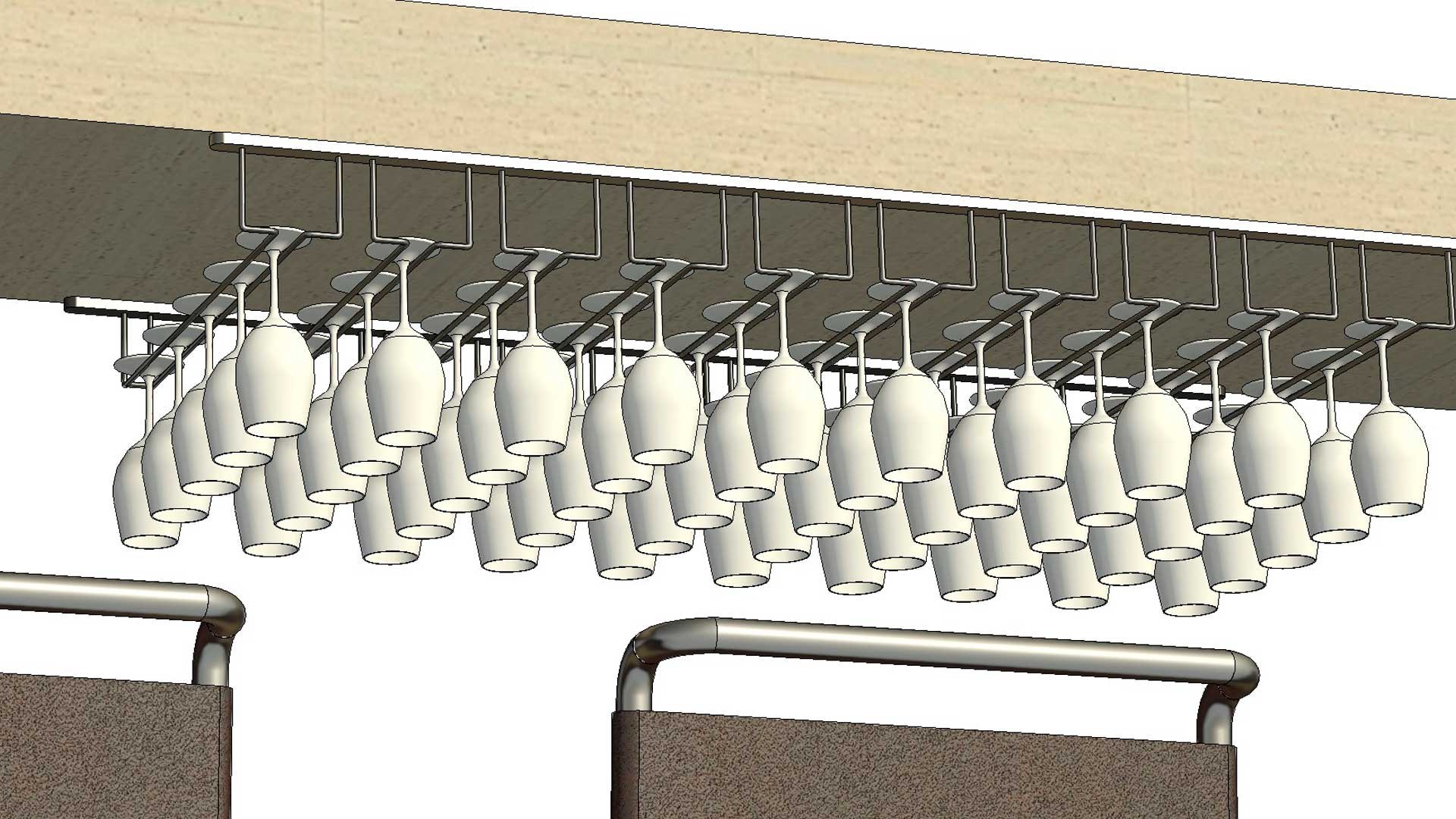 Wine Glass Bar Hanger Rails 3D Model - TurboSquid 2047313