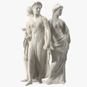 3D Three Nymphs Statue model