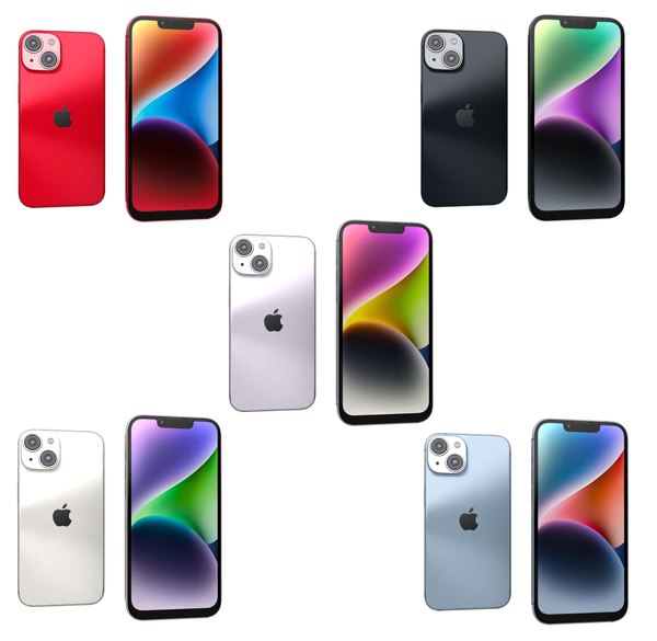 Apple iPhone 14 Plus All Colors 3D model