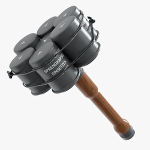 Stielhandgranate WW2 Low-poly 3D model 3D model