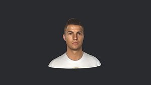 Cristiano Ronaldo- Realistic bust head ready 3d Model