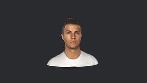 Cristiano Ronaldo- Realistic bust head ready 3d Model