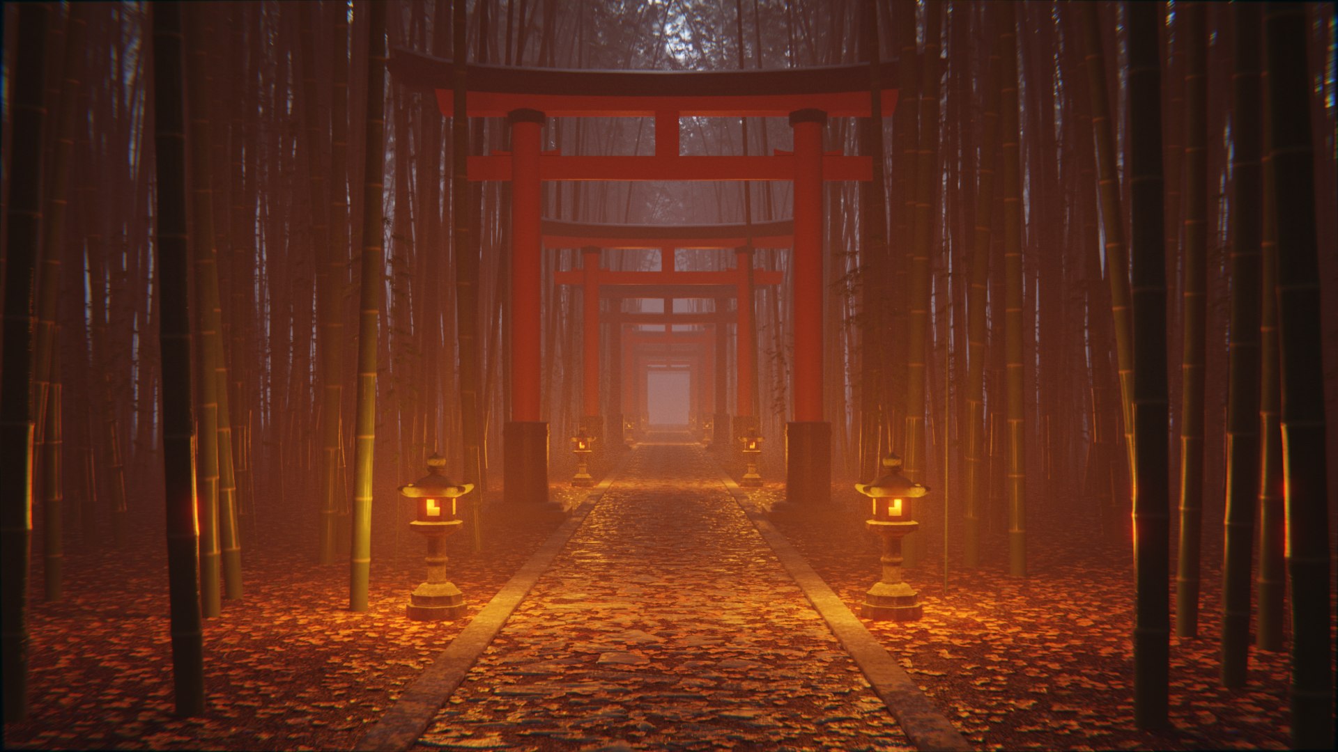 Japanese Bamboo Path 3d Scene model - TurboSquid 2051910