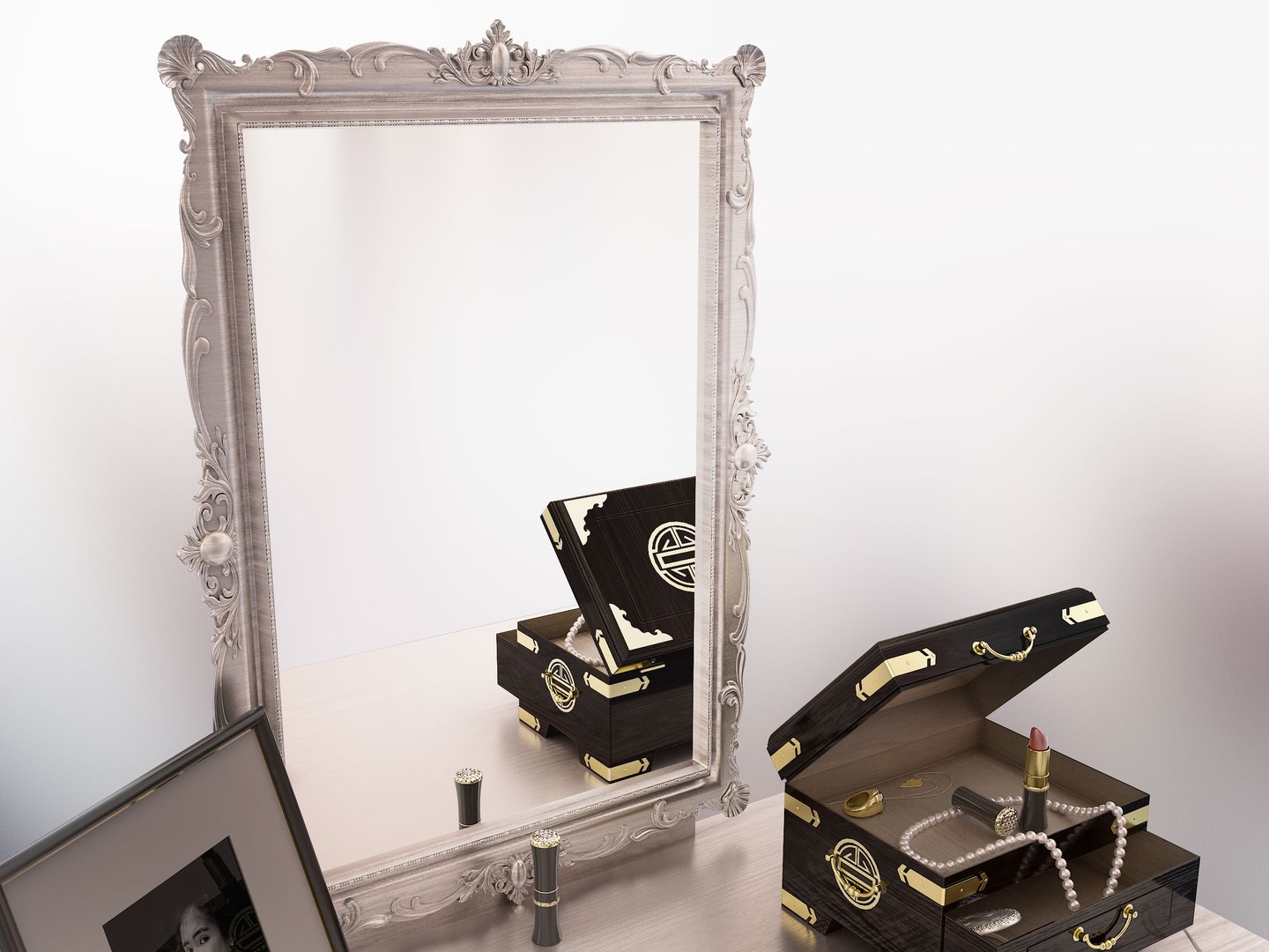 vintage dressing table jewelry box 3d max