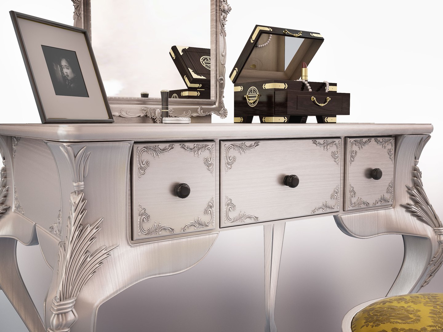 vintage dressing table jewelry box 3d max