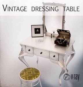 vintage dressing table jewelry box 3d max