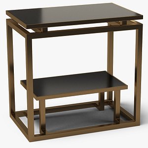 3D model square end table metal
