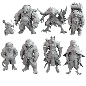 3D model Fantasy Animal Miniatures for Printing Pack 1