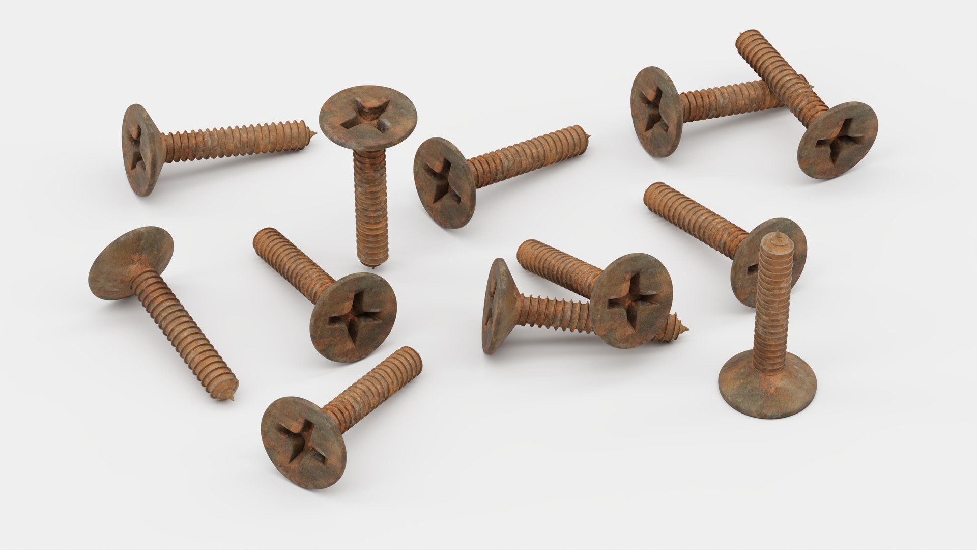 Screw - Old and Rusty - Self Tapping Flat Head Phillips 3D model https://p.turbosquid.com/ts-thumb/k3/hmSQOV/g7/preview13/jpg/1781865607/1920x1080/fit_q87/77d2f800e2c26771590d7c7349a50dc9d746adf3/preview13.jpg