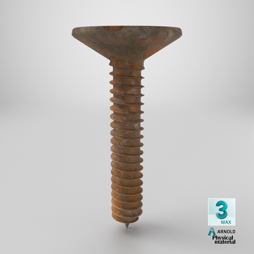 Screw - Old and Rusty - Self Tapping Flat Head Phillips 3D model https://p.turbosquid.com/ts-thumb/k3/hmSQOV/rk/stemcell_max_physical_render/png/1782316440/1920x1080/fit_q87/dbd7fa8693a9066be8cc171af0307ac624e0b153/stemcell_max_physical_render.jpg