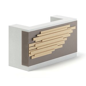 rectangular reception desk 3D