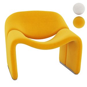 3D Homary-Modern Teddy Velvet Accent Chair Lounge Chair model