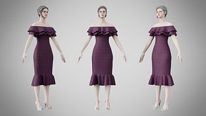 3D Dress 17 Grape model