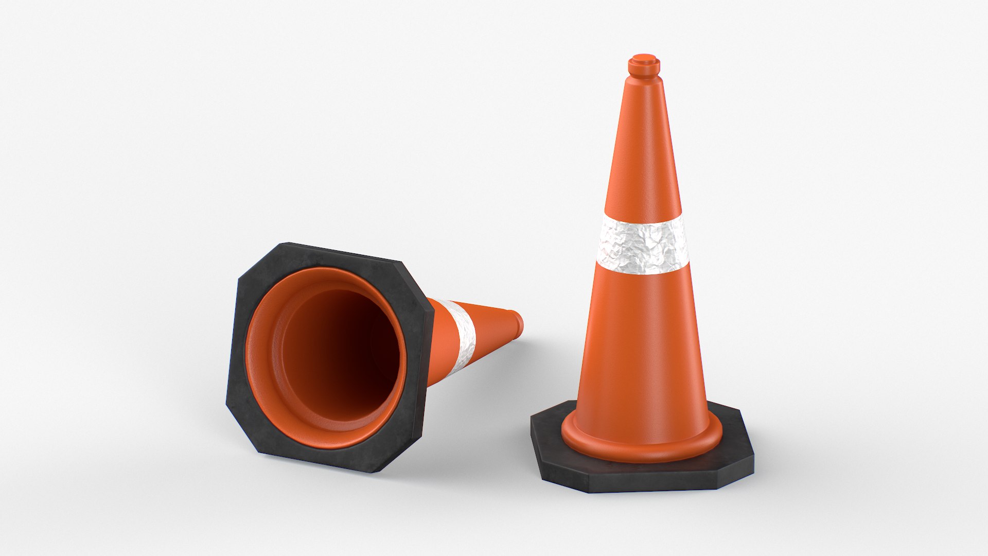 Traffic Safety Cones In Orange 3D Model - TurboSquid 1850125