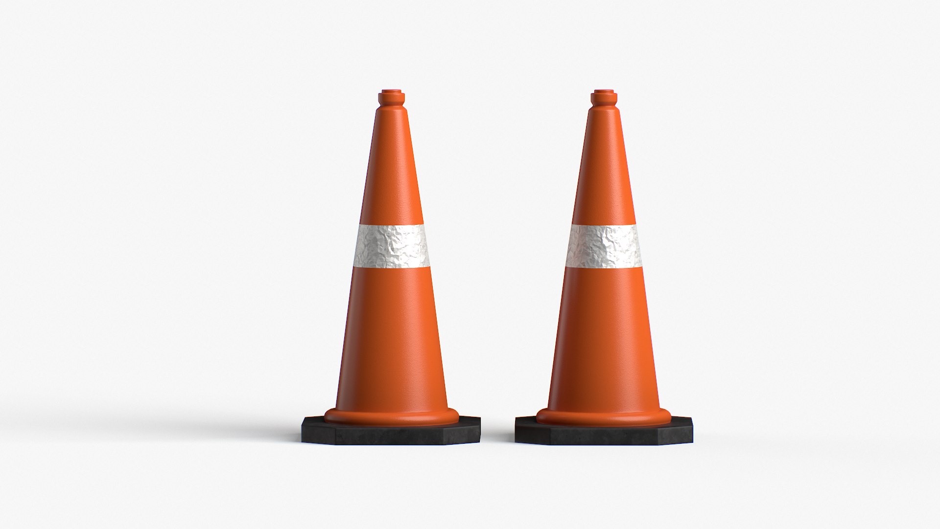 Traffic Safety Cones In Orange 3D Model - TurboSquid 1850125