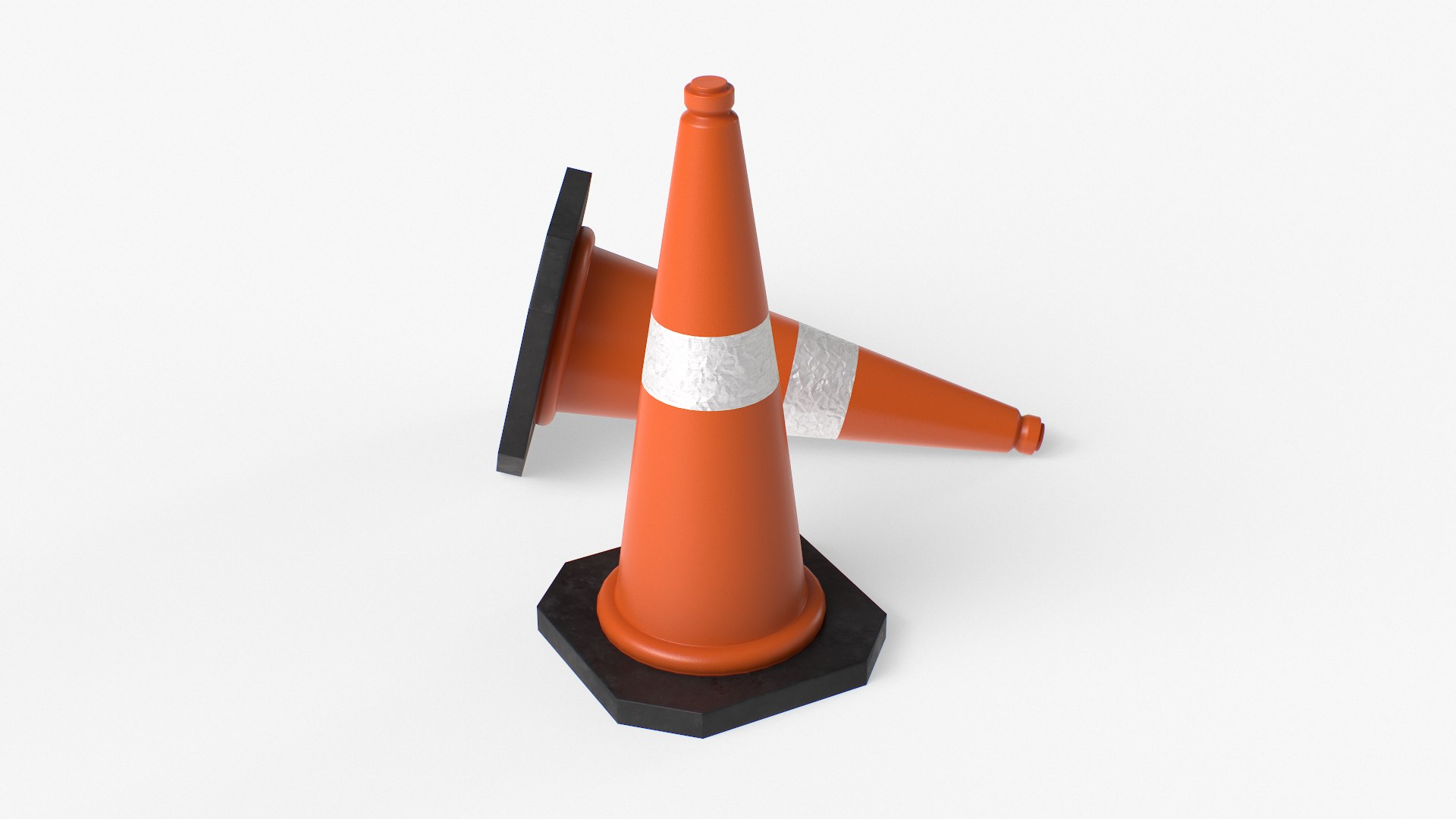 Traffic Safety Cones In Orange 3D Model - TurboSquid 1850125