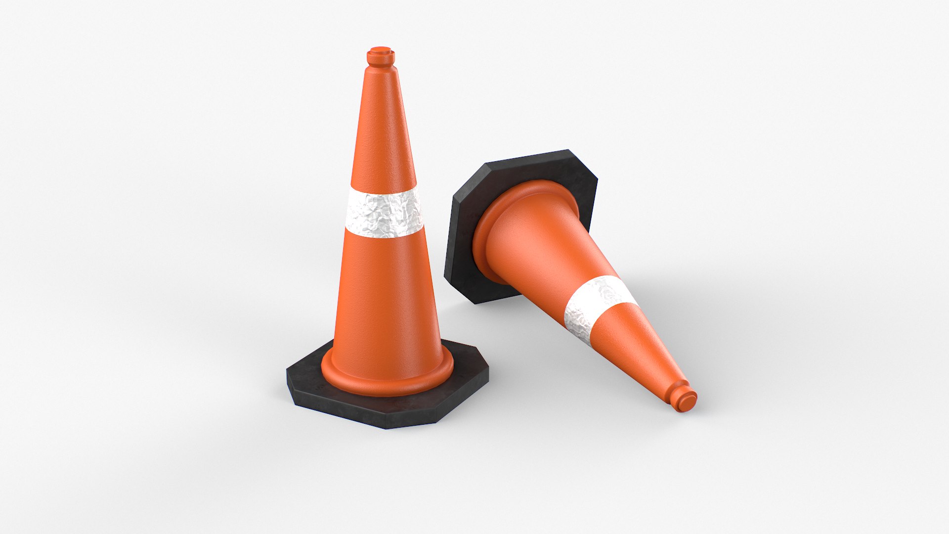Traffic Safety Cones In Orange 3D Model - TurboSquid 1850125