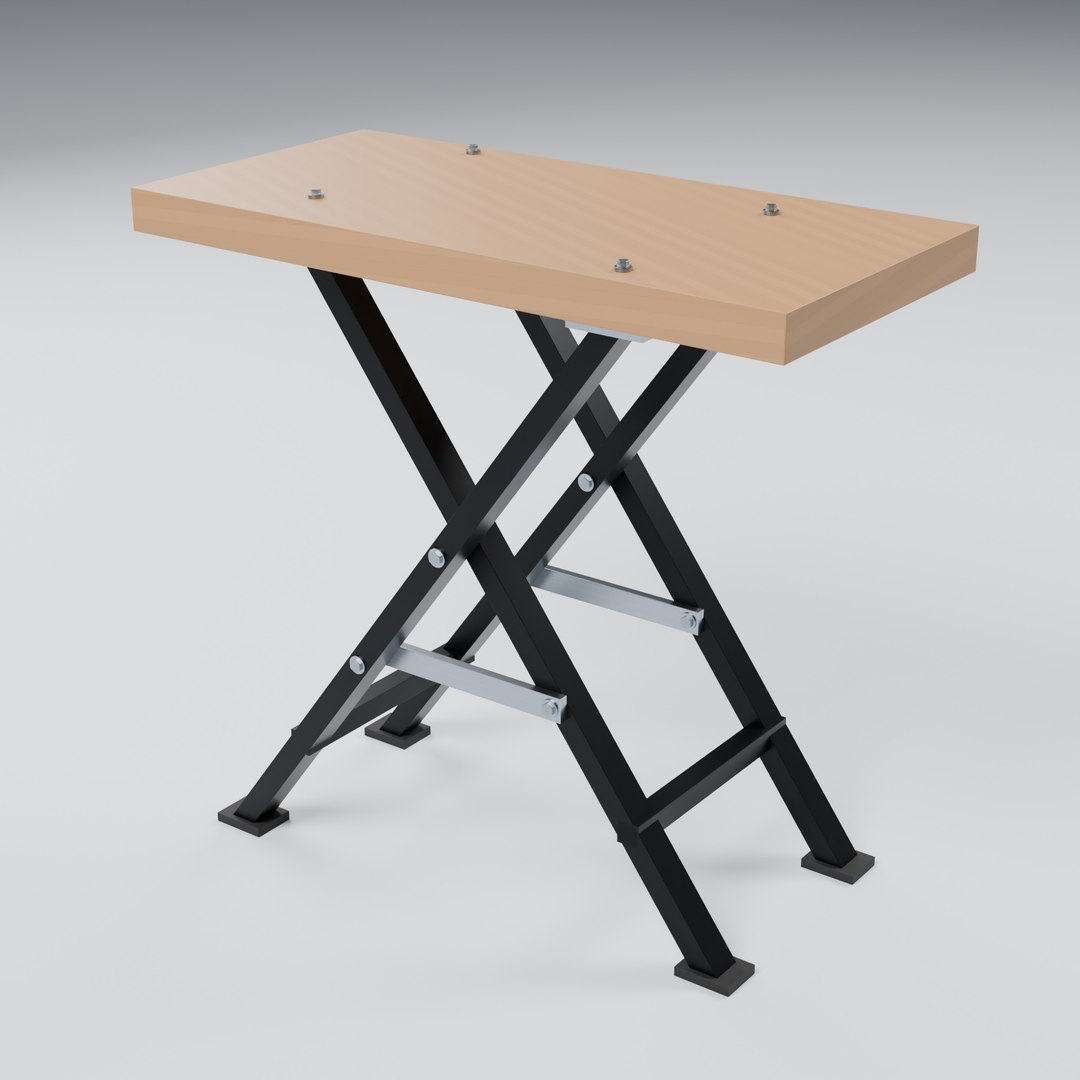 3D Pinned Workshop Trestle With Timber Beam And Spread Stops ...