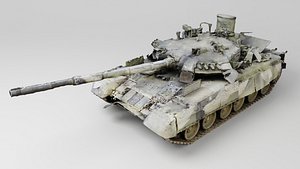 3D model Russian T-80 tank destroyed by Ukrainian army