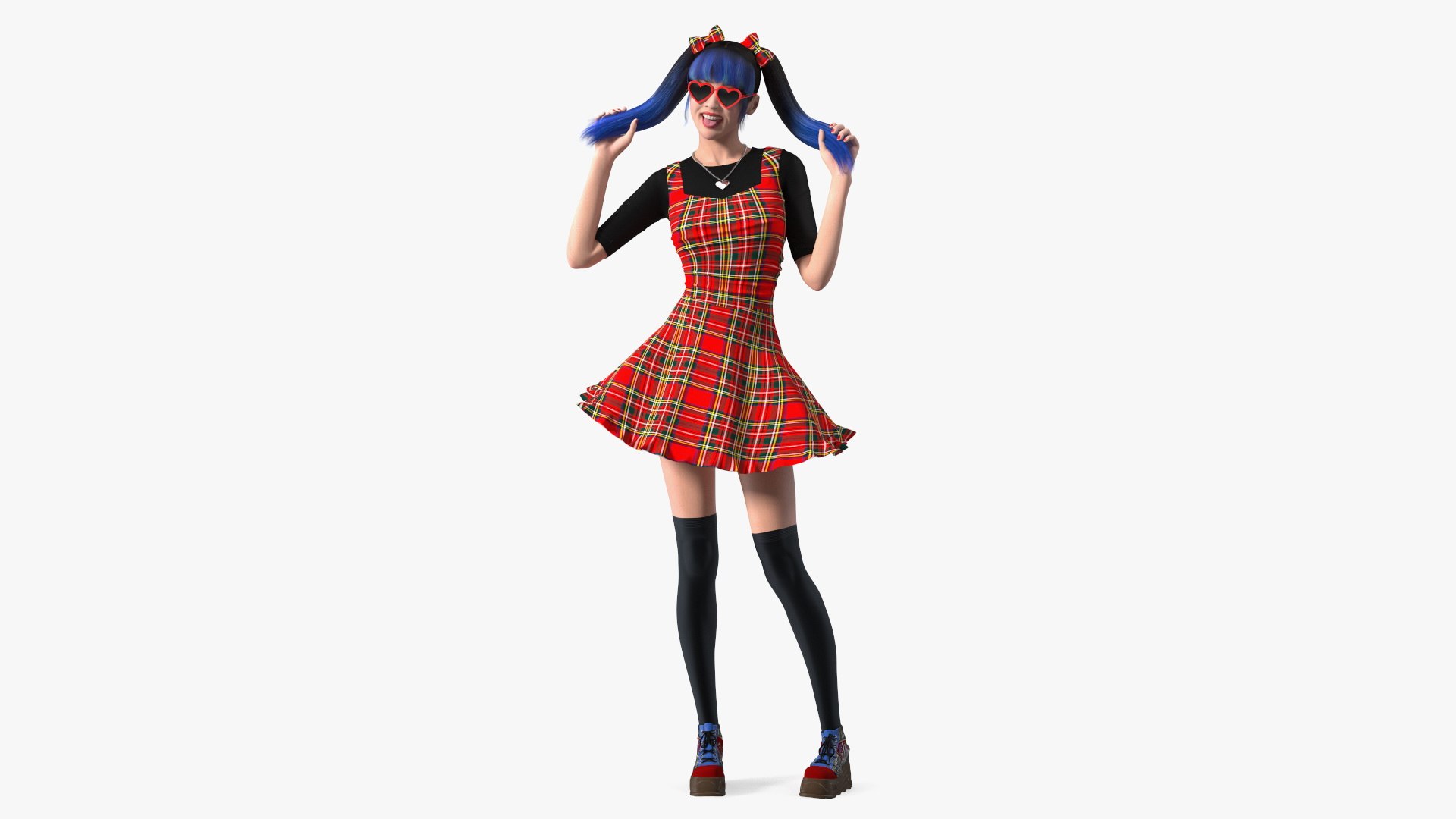 Fashionable Chinese Woman Flirty Pose 3D model preview