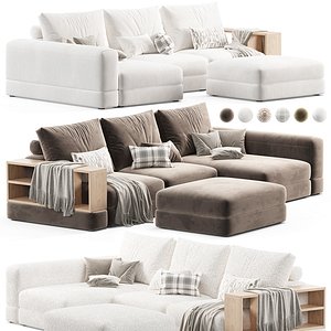 Chenille Gloss Carbon Sofa