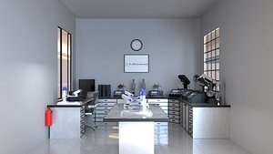 3D Clean Scientific Laboratory Interior
