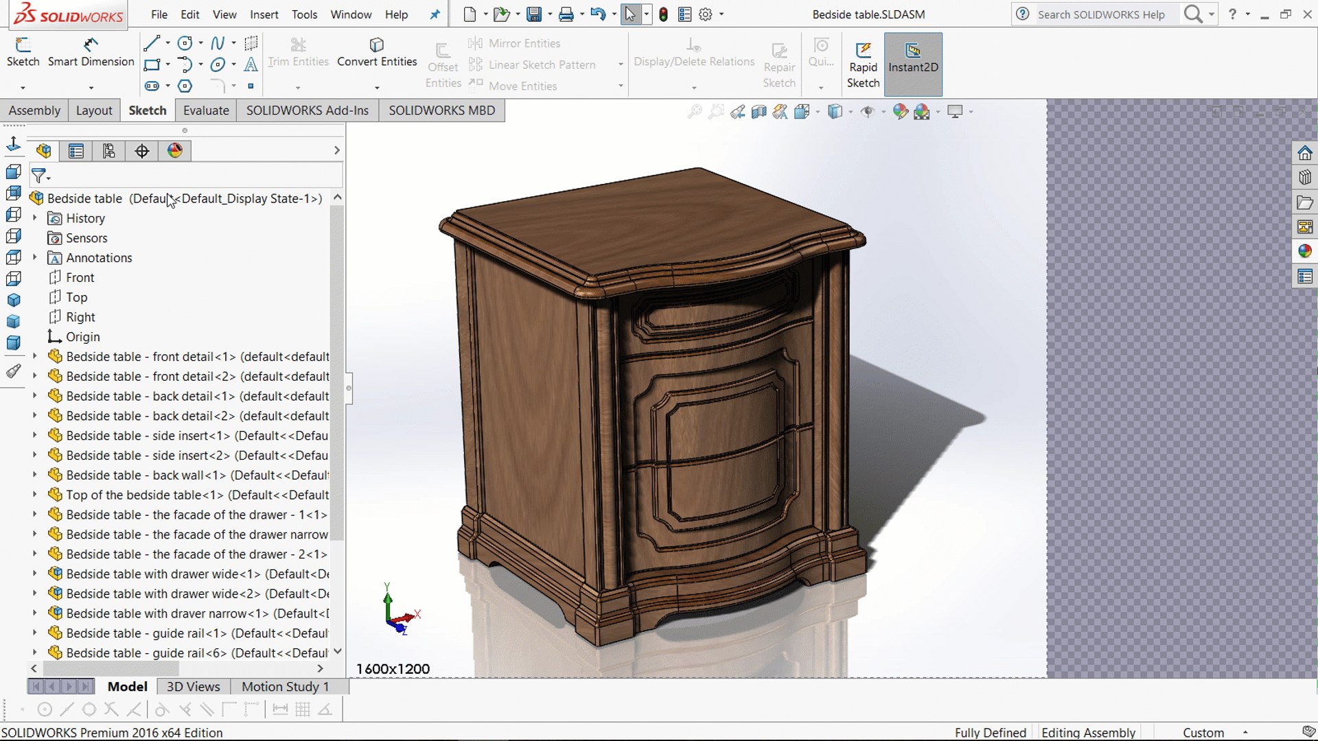 Bedside Table 3D - TurboSquid 1186436