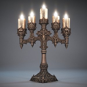 Gothic candlestick 2 3D