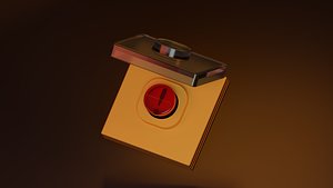 3D bot&atilde;o vermelho