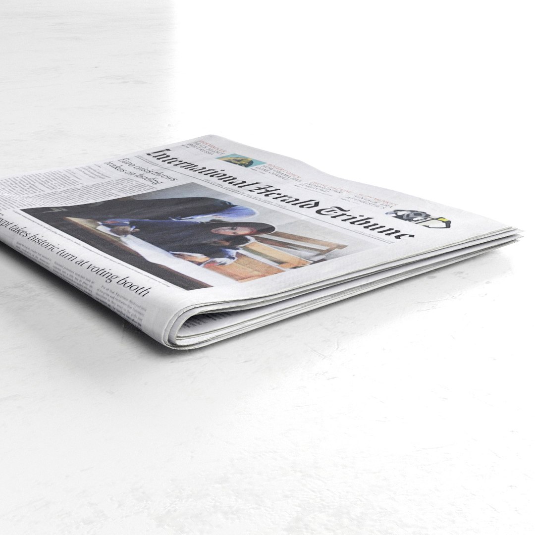 3d international herald tribune newspaper model