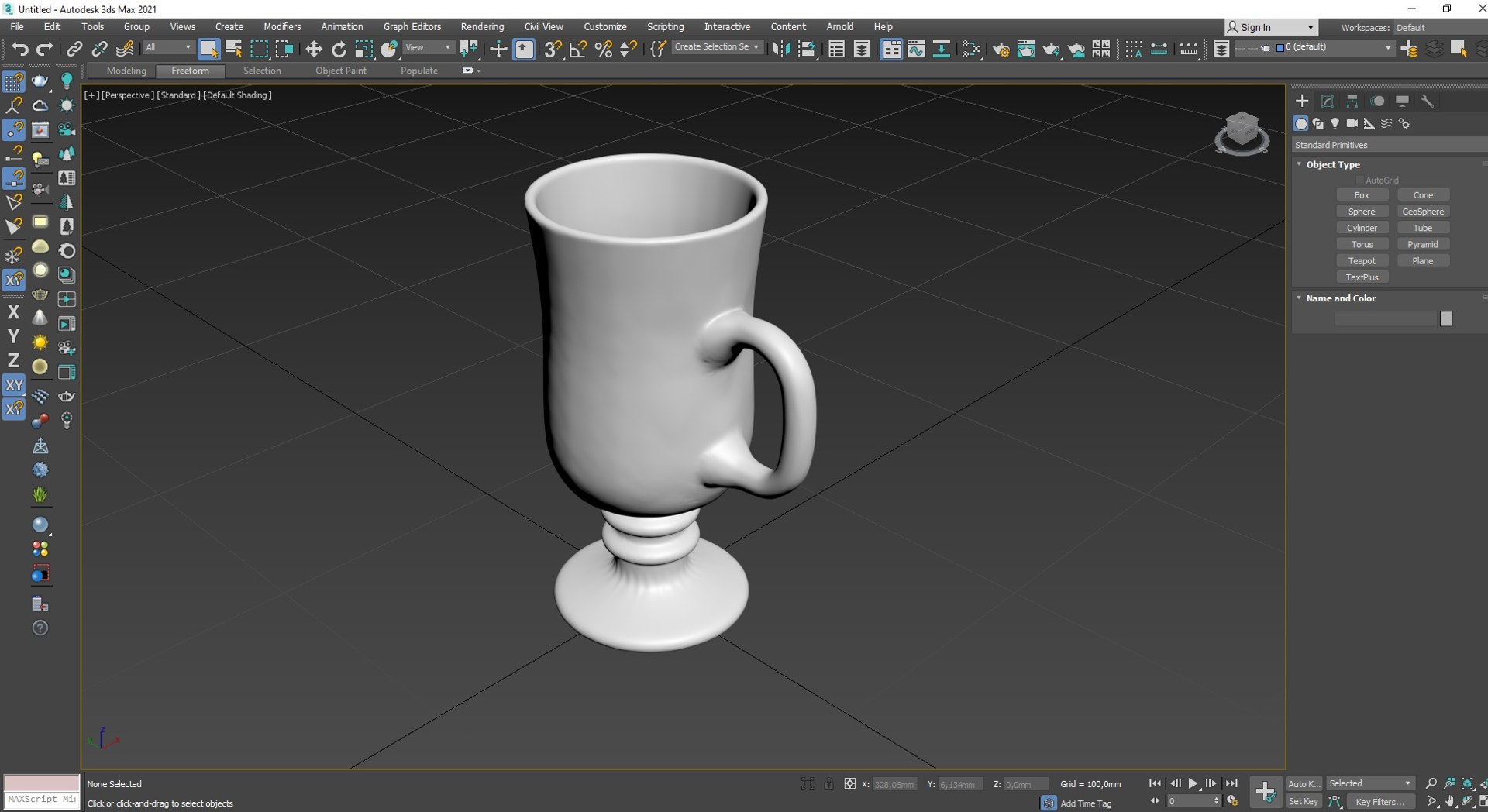 Irish Glass Coffee Mug for 3D Print 3D model preview