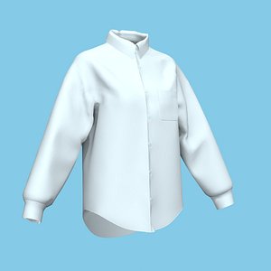 Women long sleeve shirt 3D model