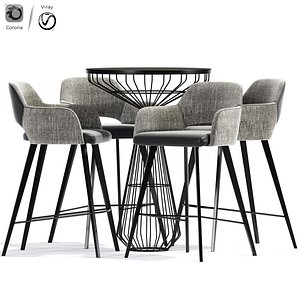 Vintara Swivel Counter Stool Lucy Table model