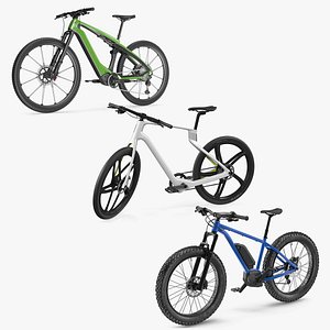 Rigged Electric Bikes Collection 3D model